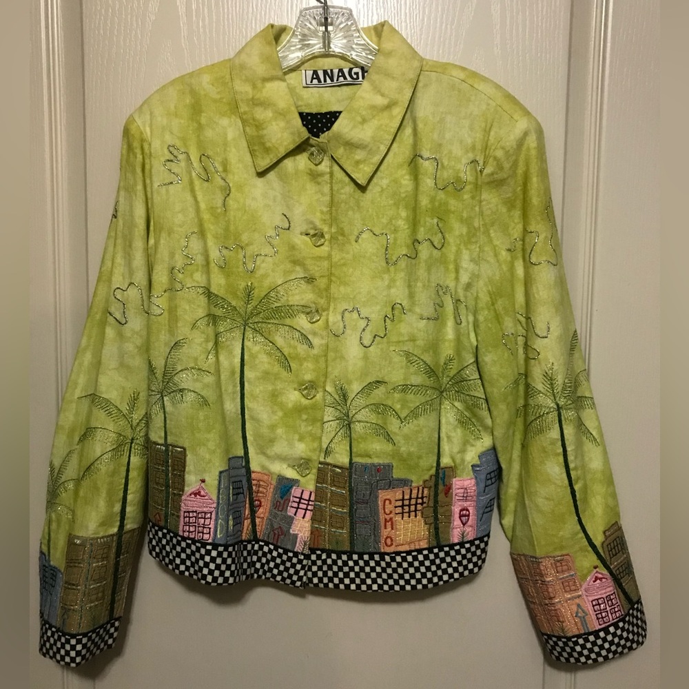BOUTIQUE “ANAGE” JACKET/BLAZER, SIZE M, APPLIQUÉS & EMBROIDERY, STUNNING!!! ❤️